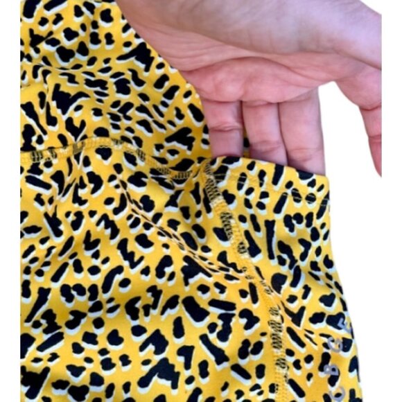 BCBGeneration Leggings High Waist Pants Leopard Print Yellow Women's Medium $68 - Picture 4 of 10